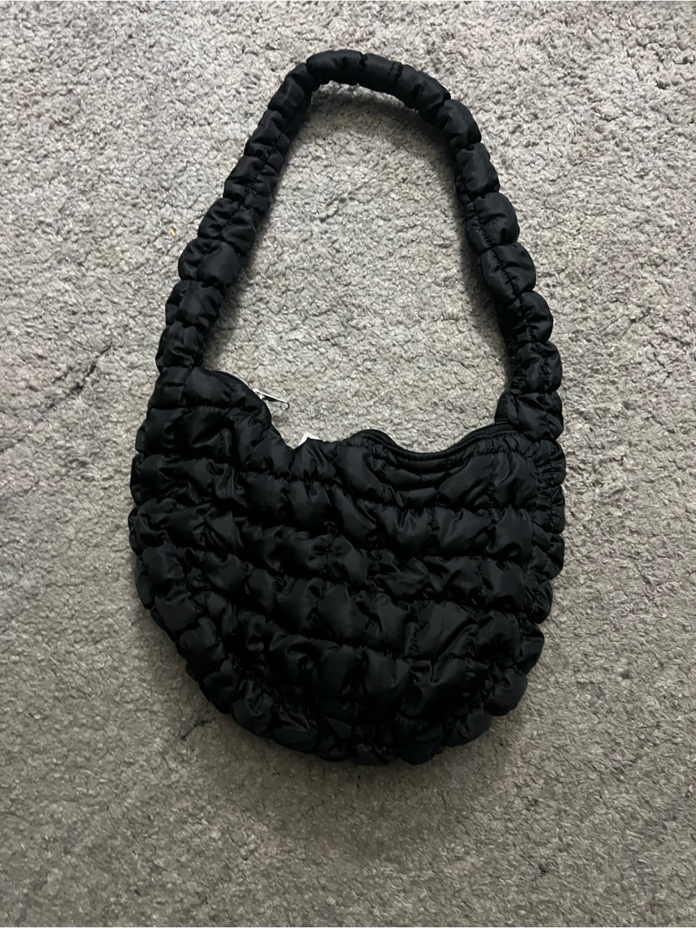 & Other Stories Black Quilted Ruched Shoulder Bag